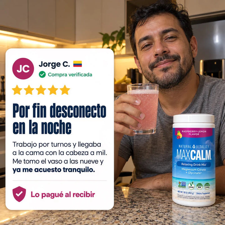 MaxCalm · Magnesio en polvo sabor frambuesa-limón 453 g