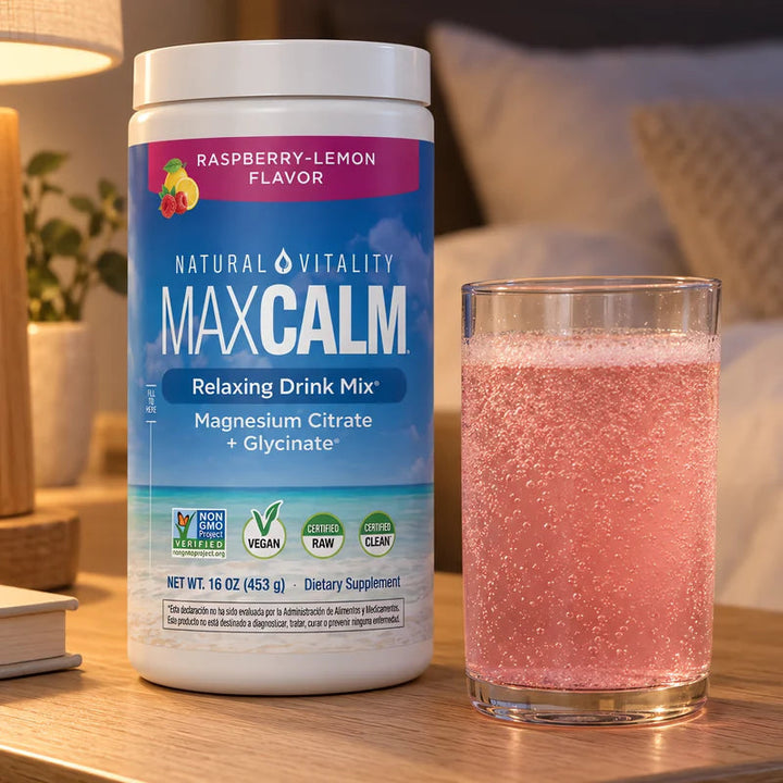 MaxCalm · Magnesio en polvo sabor frambuesa-limón 453 g